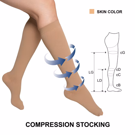 Compression Stocking 15-21mmhg with Open Toes Class 1 (AD-101)